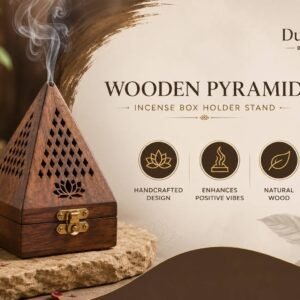 Wooden Pyramid Shape Incense Box Hoder Stand