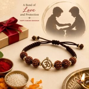 Rudraksh Rakhi with Om Pendant for Brother