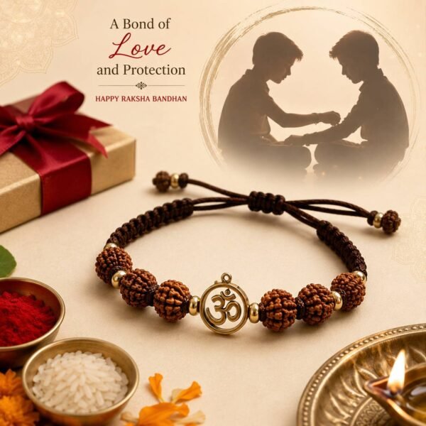 Rudraksh Rakhi with Om Pendant for Brother