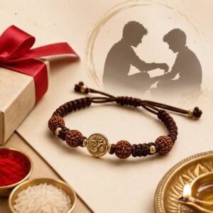 Rudraksha Bracelet Rakhi for Brother